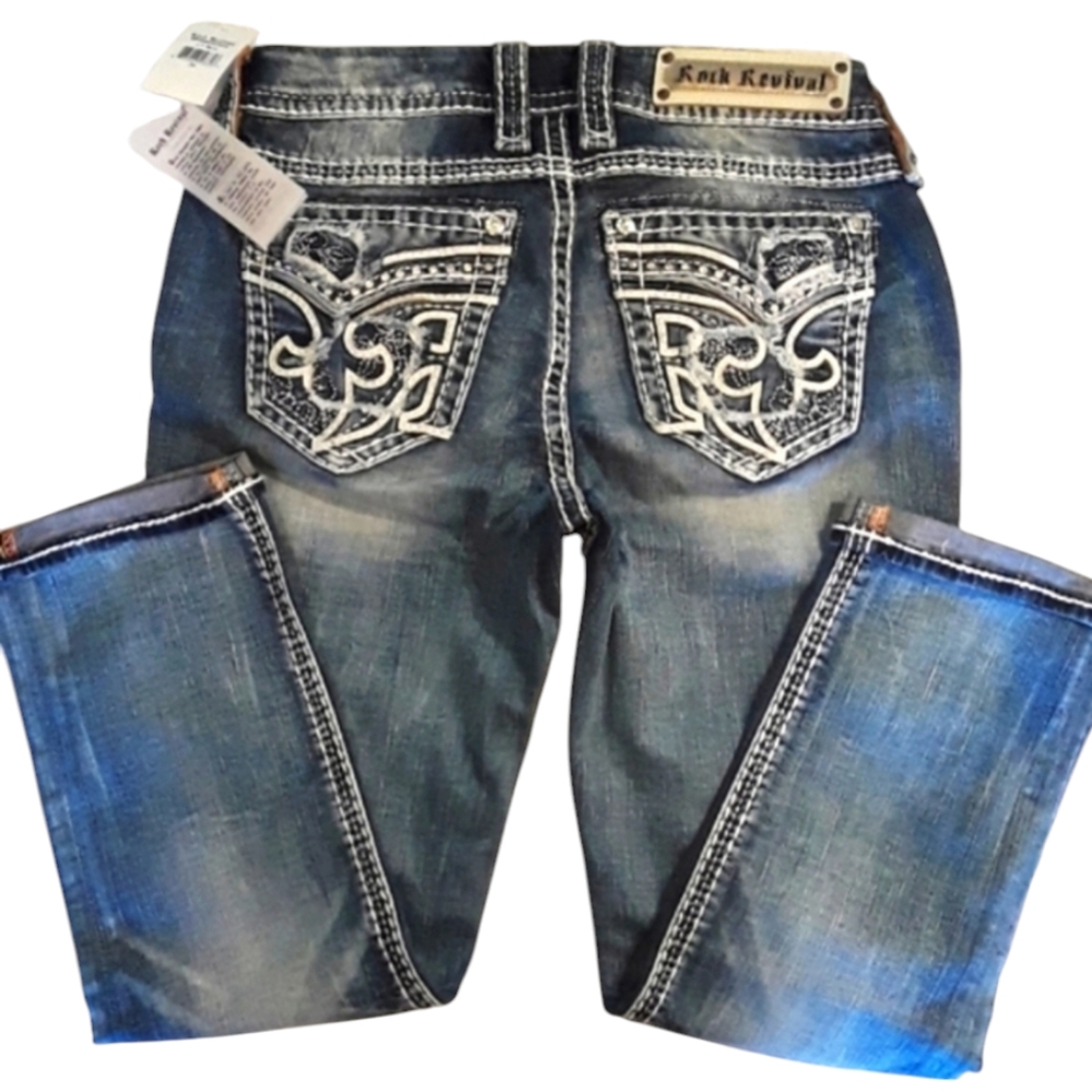 🆕️Rock Revival Ebba Easy Crop Jeans. Women's Size: Waist 26x23 Inseam.